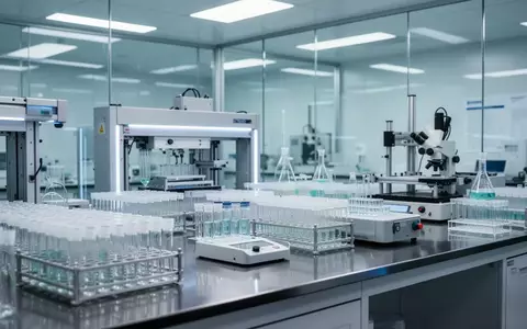 Modernes, hochmodernes Nasslabor mit automatisierten Laborgeräten und Glasgefäßen für die biologische Wirkstoffforschung. - Foto: über boerse-global.de