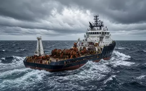Modernes AHTS-Versorgungsschiff bei der Arbeit auf hoher See bei bewölktem Himmel. - Foto: über boerse-global.de