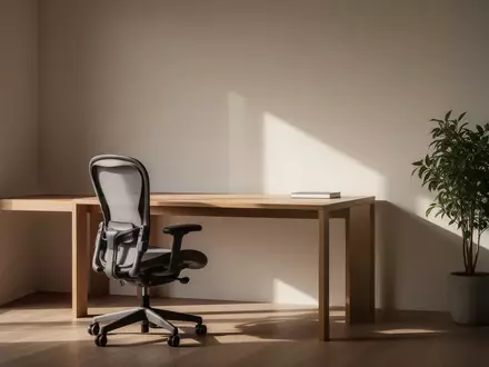 Ein minimalistisch eingerichteter, sonnendurchfluteter Arbeitsraum mit einem Holztisch und einer Pflanze, der eine ruhige Lernumgebung symbolisiert. - Foto: über boerse-global.de