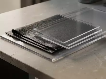 Hochwertige Materialien wie Leder und thermoplastischer Kunststoff auf einem Schreibtisch aus Naturstein. - Foto: über boerse-global.de
