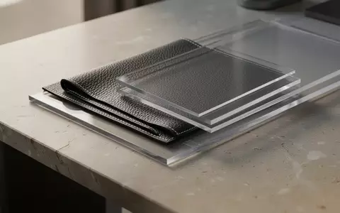 Hochwertige Materialien wie Leder und thermoplastischer Kunststoff auf einem Schreibtisch aus Naturstein. - Foto: über boerse-global.de
