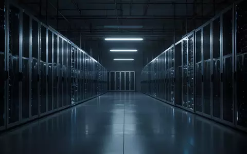 Ein minimalistischer, leerer Serverraum mit kühler blauer Beleuchtung und glatten Metalloberflächen. - Foto: über boerse-global.de