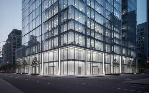 Ein modernes BĂŒrogebĂ€ude in einem Finanzviertel bei DĂ€mmerung, aufgenommen von einer ruhigen StraĂe aus. - Foto: ĂŒber boerse-global.de