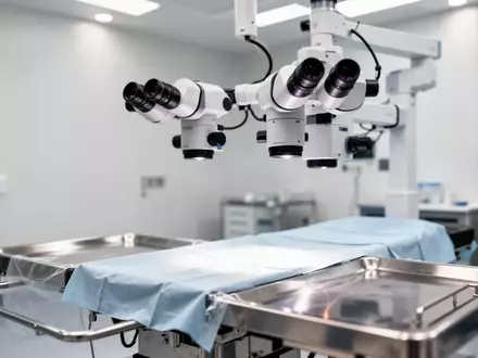 Ein hochpräzises Operationsmikroskop in einem sterilen, modern ausgestatteten medizinischen Umfeld. - Foto: über boerse-global.de