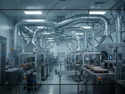 Moderne Reinraumumgebung einer Halbleiterfertigung mit automatisierten Maschinen zur Silizium-Wafer-Produktion. - Foto: über boerse-global.de
