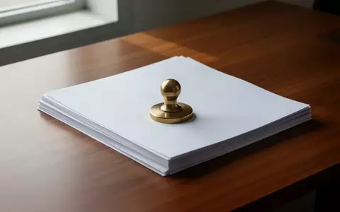 Ein ordentlicher Schreibtisch mit einem Briefbeschwerer auf einem Stapel leerer Dokumente in einer ruhigen Arbeitsumgebung. - Foto: über boerse-global.de