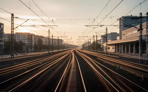 Weitläufige Bahngleisanlagen an einem deutschen Knotenpunkt im Licht der Abendsonne - Foto: über boerse-global.de