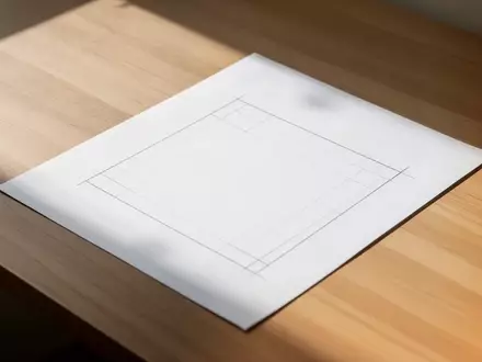 Ein leeres, quadratisches Raster auf einem weißen Blatt Papier auf einem Holztisch bei natürlichem Licht. - Foto: über boerse-global.de