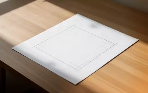 Ein leeres, quadratisches Raster auf einem weißen Blatt Papier auf einem Holztisch bei natürlichem Licht. - Foto: über boerse-global.de