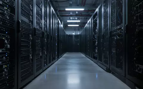 Reihen von dunklen Server-Racks in einem modernen Rechenzentrum. - Foto: über boerse-global.de