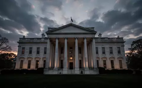 Die Westfassade des Weißen Hauses in der Abenddämmerung. - Foto: über boerse-global.de