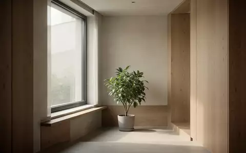 Ein heller, minimalistischer Innenraum mit natürlichem Lichteinfall und einer Zimmerpflanze, der eine ruhige und aufgeräumte Atmosphäre ausstrahlt. - Foto: über boerse-global.de