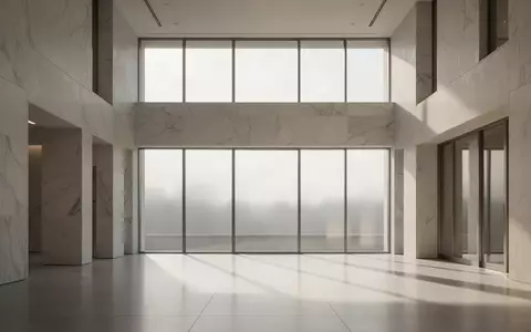 Ein minimalistisch gestalteter, leerer Flur in einem Regierungsgebäude mit hellem Marmor und natürlichem Lichteinfall. - Foto: über boerse-global.de