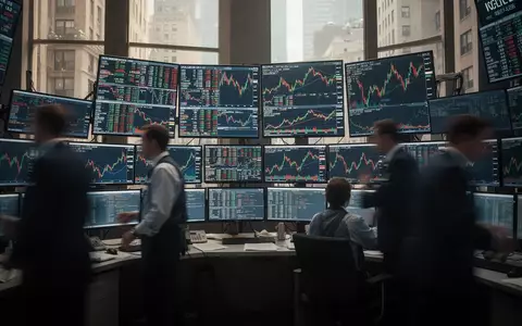 Moderne Börse in New York mit Bildschirmen, die Aktienkurse anzeigen, während der Handel läuft. - Foto: über boerse-global.de