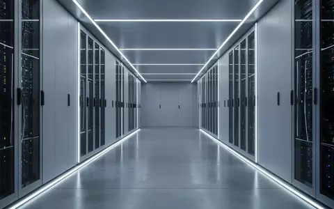 Ein minimalistischer, moderner Serverraum mit kühler Beleuchtung und reflektierendem Boden. - Foto: über boerse-global.de