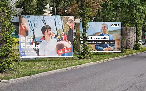 Wahlplakate von Linkspartei und CDU für die Abgeordnetenhauswahl 2026(Archiv) - Foto: via dts Nachrichtenagentur