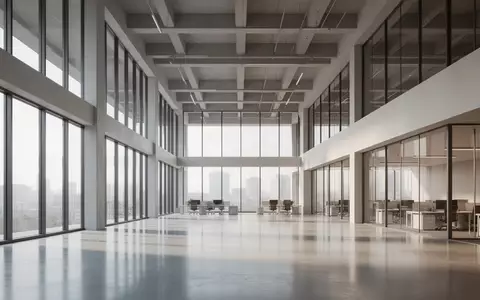 Ein minimalistisches, modernes Bürogebäude mit hohen Decken und natürlichem Lichteinfall durch große Glasfronten. - Foto: über boerse-global.de
