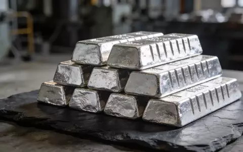 Glänzende Silberbarren auf einer dunklen Schieferplatte bei natürlichem Licht. - Foto: über boerse-global.de