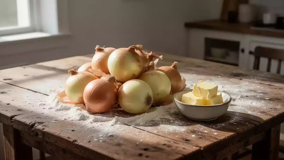 Zwiebelkuchen ohne Gehzeit: Schneller Mürbeteig für den Herbst
