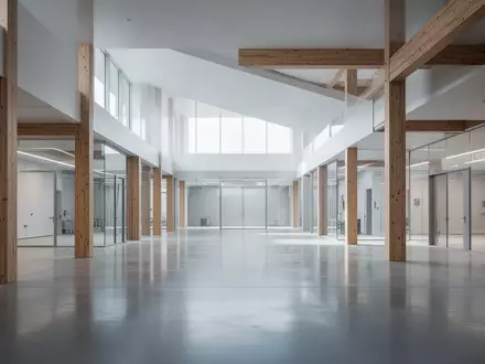 Ein minimalistisch gestalteter, heller Forschungsraum mit klaren architektonischen Linien und natürlichem Lichteinfall. - Foto: über boerse-global.de