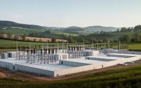 Ein modernes Rechenzentrum im Bau in einer ländlichen europäischen Landschaft. - Foto: über boerse-global.de