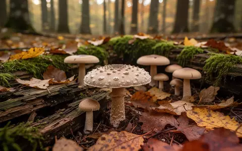 Verschiedene Wildpilze auf einem moosigen Waldboden im Herbstlicht. - Foto: über boerse-global.de