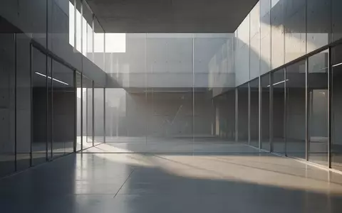 Ein minimalistisches, modernes Atrium mit klaren architektonischen Linien und natürlichem Lichteinfall. - Foto: über boerse-global.de