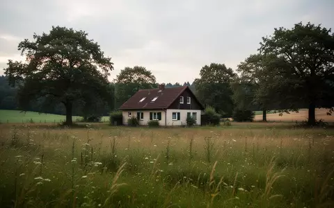 Ein abgelegenes Wohnhaus auf einem weitläufigen Grundstück in einer ländlichen Region unter einem bewölkten Himmel. - Foto: über boerse-global.de