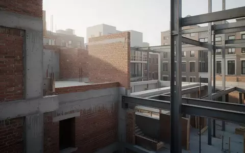 Nahaufnahme von freiliegendem Mauerwerk und Betonstrukturen auf einer Baustelle bei natürlichem Tageslicht. - Foto: über boerse-global.de
