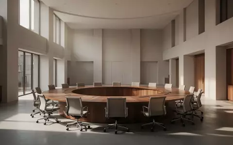 Ein minimalistischer, leerer Konferenztisch in einem hellen, architektonisch gestalteten Raum in Dublin. - Foto: über boerse-global.de