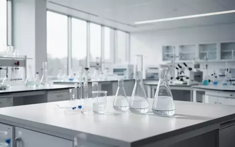 Ein minimalistisch gestaltetes, modernes Labor mit klaren Oberflächen und wissenschaftlichen Glasgefäßen in hellem Tageslicht. - Foto: über boerse-global.de