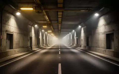 Leere, hell beleuchtete Tunnelröhre aus Beton mit industriellen Lichtern an der Decke - Foto: über boerse-global.de