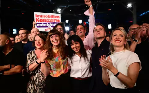 Immobilien-Konzerne enteignen - auch mit dieser Forderung konnten die Linken punkten.  - Foto: Sebastian Gollnow/dpa