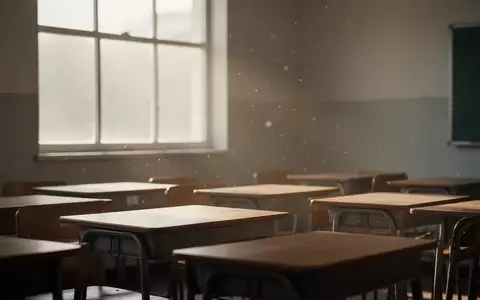 Ein leerer, sonnendurchfluteter Klassenraum mit Holzschreibtischen in einer ruhigen, minimalistischen Atmosphäre. - Foto: über boerse-global.de