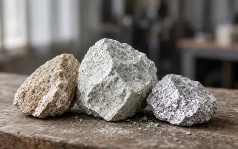 Nahaufnahme von Lithium-Erzproben auf einem industriellen Holztisch. - Foto: über boerse-global.de