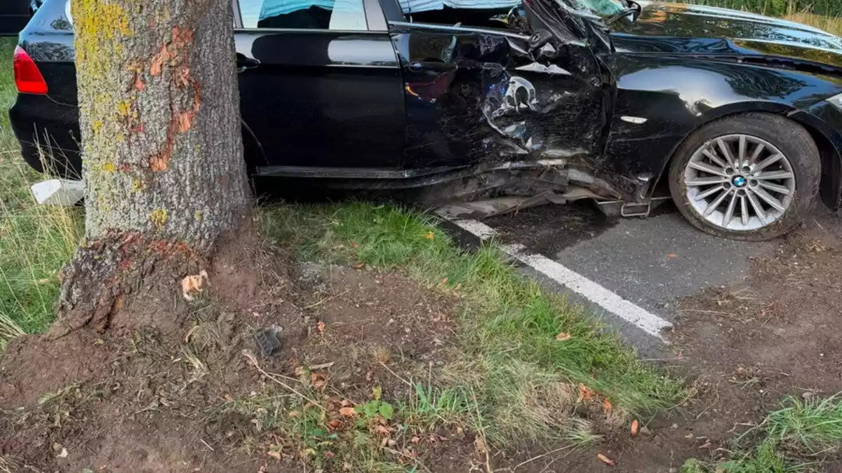 FW Lehrte: Verkehrsunfall: PKW prallt gegen Baum - Bild: presseportal.de
