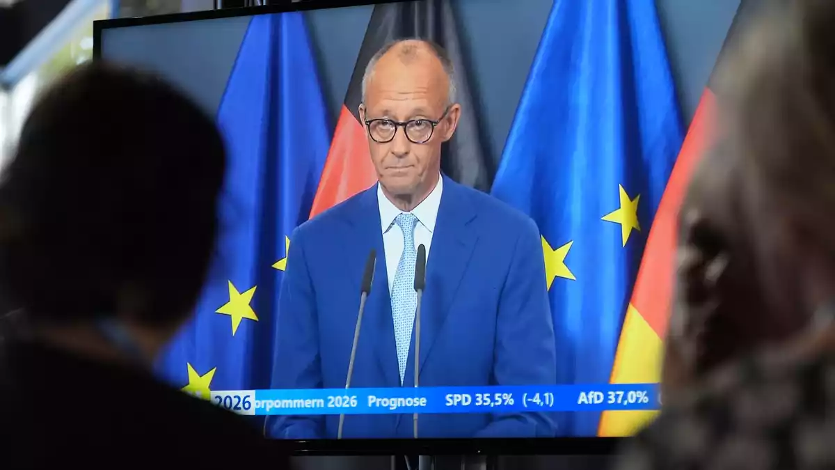Kanzler Merz sagt, am Ergebnisder CDU in Mecklenburg-Vorpommern gebe es nichts schönzureden. - Bild: Marcus Brandt/dpa Pool/dpa