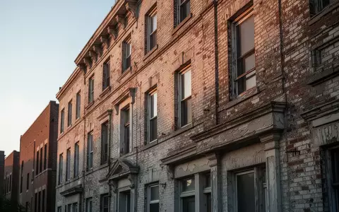 Fassade eines älteren Wohnhauses mit sichtbarem Mauerwerk und architektonischen Details bei Tageslicht. - Foto: über boerse-global.de