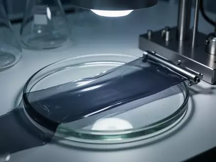 Eine wissenschaftliche Labormembran in einem sterilen Forschungsumfeld unter kühlem Licht. - Foto: über boerse-global.de