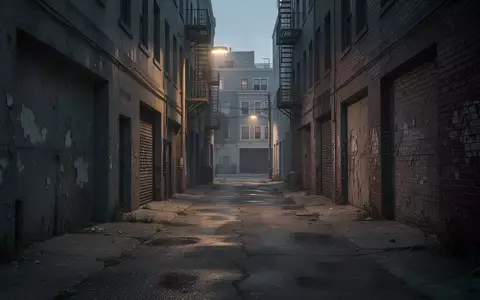 Eine verlassene, kühle städtische Gasse in San Francisco in der Abenddämmerung mit Betonwänden und langen Schatten. - Foto: über boerse-global.de