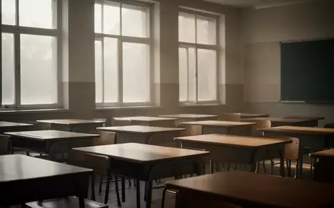 Ein leerer, sonnendurchfluteter Klassenraum mit leeren Holztischen in einer ruhigen, konzentrierten Atmosphäre. - Foto: über boerse-global.de