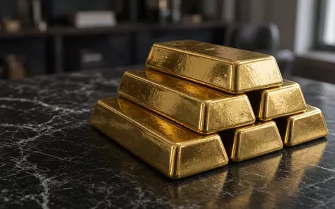 Ein Stapel glänzender Goldbarren auf einer dunklen Marmoroberfläche bei natürlichem Licht. - Foto: über boerse-global.de