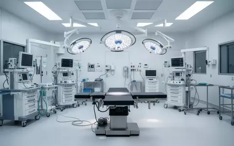 Ein steriler, moderner Operationssaal in einer Klinik mit medizinischen Geräten und einem leeren Operationstisch. - Foto: über boerse-global.de