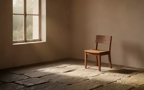 Ein minimalistischer, lichtdurchfluteter Raum mit einem leeren Holzstuhl, der Ruhe und innere Einkehr symbolisiert. - Foto: über boerse-global.de