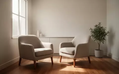 Ein minimalistischer, ruhiger Behandlungsraum mit einem bequemen Sessel und natürlichem Licht, das durch ein Fenster fällt. - Foto: über boerse-global.de