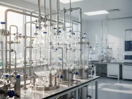 Ein modernes, helles pharmazeutisches Forschungslabor mit hochmodernen Bioreaktoren und Edelstahl-Rohrsystemen. - Foto: über boerse-global.de