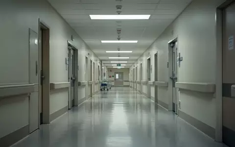 Ein leerer, heller Krankenhausflur mit glänzenden Böden und minimalistischer Architektur. - Foto: über boerse-global.de