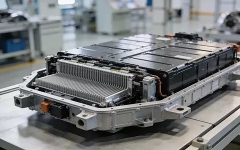Hochmoderne Batterieeinheit für Elektrofahrzeuge auf einem industriellen Arbeitstisch in einer Fabrikumgebung. - Foto: über boerse-global.de