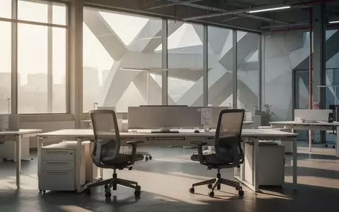 Ein leerer, modern gestalteter Arbeitsplatz in einer lichtdurchfluteten, minimalistischen Büroumgebung. - Foto: über boerse-global.de