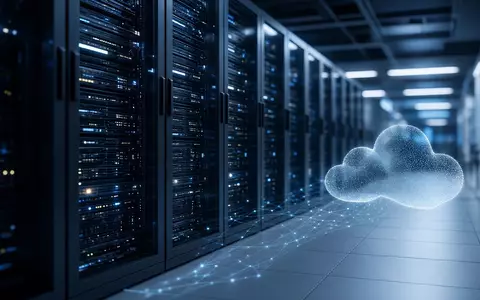 Modernes Rechenzentrum mit blauer Beleuchtung als Symbol für Cloud-Infrastruktur und IT-Partnerschaften. - Foto: über boerse-global.de